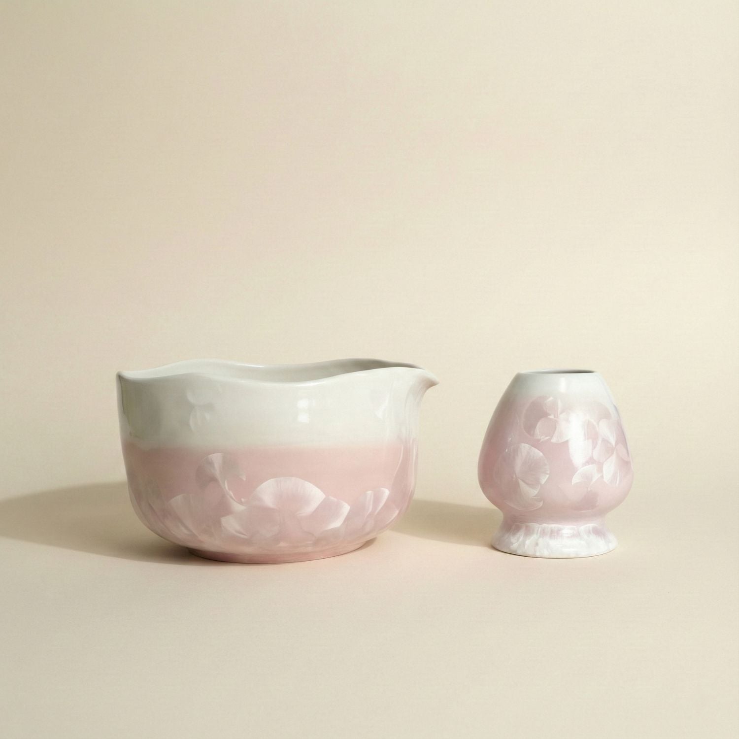 Haru Matchaskål & Visphållare Rosa