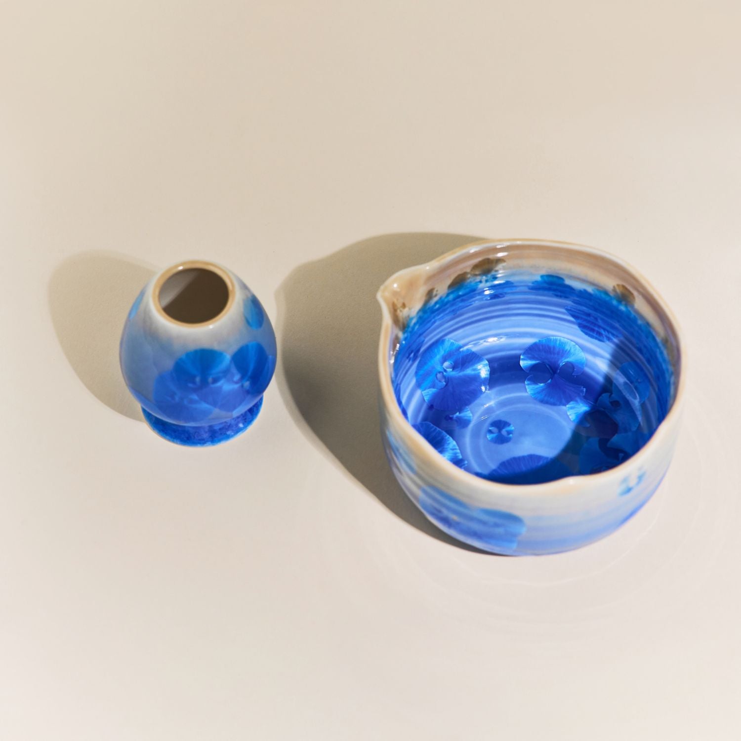 Haru Matcha Bowl & Whisk Holder Blue