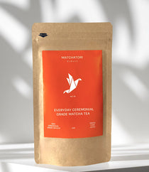 Matchatori No 5 Everyday Ceremonial Grade Matcha 40g packaging showcasing the unique design and vibrant colors.