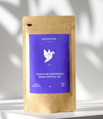 Matchatori No 4 Signature Ceremonial Grade Matcha 40g packaging, vibrant green matcha tea sourced from Yame, Japan.